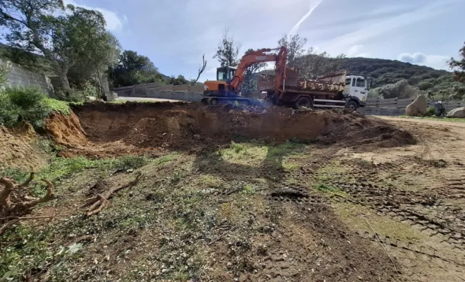 Implantation et terrassement d'un bâtiment à Pianottoli-caldarello, Porto-Vecchio, Corse TPM
