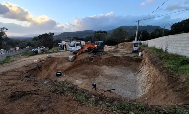 Implantation et terrassement d'un bâtiment à Pianottoli-caldarello, Porto-Vecchio, Corse TPM