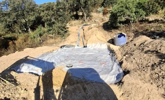 Terrassement pour pose de fosse septique à Palombaggia