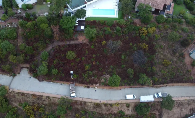 Démaquisage d'un terrain pour future construction d'habitation individuelle, Porto-Vecchio, Corse TPM